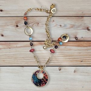 #22 Chico's gold-tone colored beads necklace